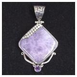 .925 Sterling Lepidolite Pendant