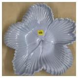Abingdon USA Pottery Blue Hibiscus Flower Console