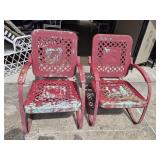 Lot of 2 Retro Metal Patio Charis