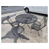 Metal Patio Table, Bench, End Table Lot