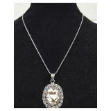 Agate Gemstone Pendant w/ German Silver Chain