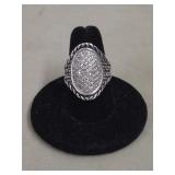 .925 Sterling Rhinestone Ring, Size 7