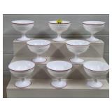 Lot of 8 Hazel Atlas Platonite Milk Glass Sherbert