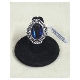Tenjenite Quartz German Silver Ring, Size 7