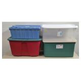 Lot of 4 Large Totes w/ Lids