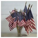 Lot of American Flags w/ Vase
