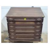 Antique Wood Spool Cabinet, Needs TLC