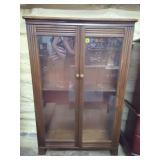 Wood Bookcase w/ Doubble Glass Doors