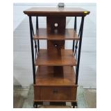 Metal & Wood Modern Shelf w/ Drawer