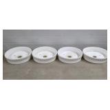 Lot of 4 Vtg White Porcelain Flower Pots