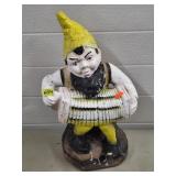 Concrete Gnome w/ Accordion Yard Statue