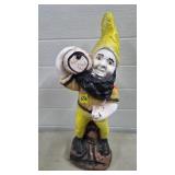 Concrete Gnome w/ Barrel Yard Statue