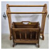 Pine Wood Quilt Rack & Wood Magazine Rack
