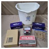 Lot of Assorted Locks & Hardware w/ Bucket