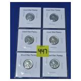 Lot of (6) Steel War Pennies
