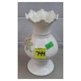 Belleek Ireland Parian Porcelain Ribbon Spill Vase