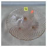 Art Deco Prismatic Swirl Pink Depression Bowl