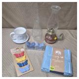 Vintage Oil Lamp, Dolly Parton Teacup & Saucer