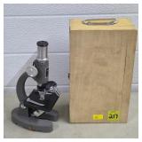 Vintage Selsi Microscope w/ Wood Box