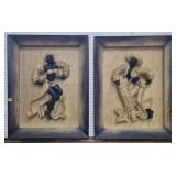 Pair of Vtg MCM Chalkware Calypso Dancer Wall