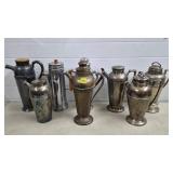 Large Lot of Assorted Art Deco  Cocktail Shakers