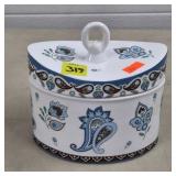 Vera Bradley Java Blue Lidded Ceramic Container