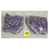 Lot of 2 Amethyst Geode Clusters