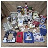 Large Lot of Assorted Snowman Decorations