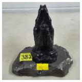Praying Hand Anthracite Coal Carved Figure