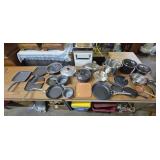 Large Lot of Speckle Enamelware Roasting Pots,