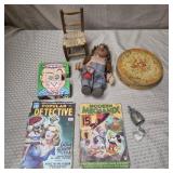 10 Cent Comics, Wood Face Puzzle, Brass Bell