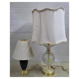 Large Crystal Table Lamp & Small Table Lamp