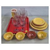 Lot of Anchor Hocking Pastel Dishware, MCM