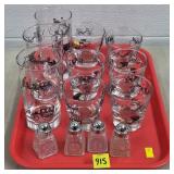 Lot of MCM Horse & Carriage Glassware &