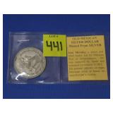 1961 Old Mexican Silver Dollar