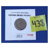 1859 Copper Nickel Indian Head Penny