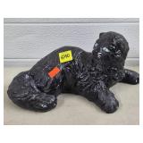 Concrete Black Cat Statue