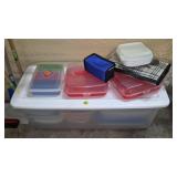 Large Tote of Mixed Tupperware - Assorted Brands