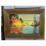Vintage Light Up Backlit Outdoor Picture in Wood