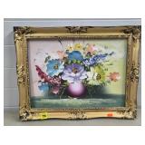 Still Life Oil on Canvas Painting w/ Frame