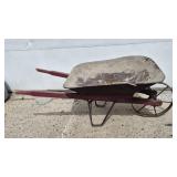 Antique Metal Wheel Barrow