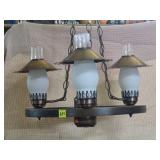 Vintage Rustic 3-Light Wagon Wheel Chandelier