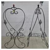 Lot of 2 Metal Heart Shaped Plant Stands