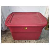 Red Tote of Assorted Xmas Tree Ornaments