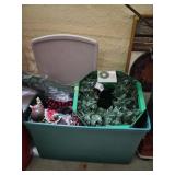 Large Tote of Assorted Xmas Decorations