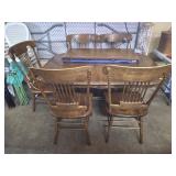Solid Oak Double-Pedestal Dining Table w/ Spindle