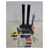 Lot of Assorted Flashlights, Screwdrivers, Tools