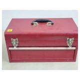 Red Tool Box w/ Drive Ratchets & Sockets,