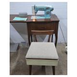 Vtg White Zigzag Sewing Machine Model 463 Cabinet