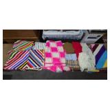 Large Lot of Assorted Afghan Blankets, Scarves,